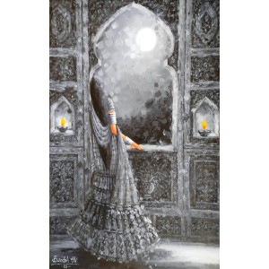 Bandah Ali, 24 x 36 Inch, Acrylic on Canvas, Figurative-Painting, AC-BNA-186